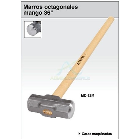 MARRO OCTAGONAL 20 LBS. MANGO MADERA 36″