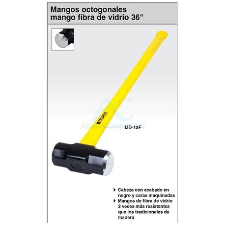 MARRO OCTAGONAL 16 LBS MANGO FIBRA DE VIDRIO