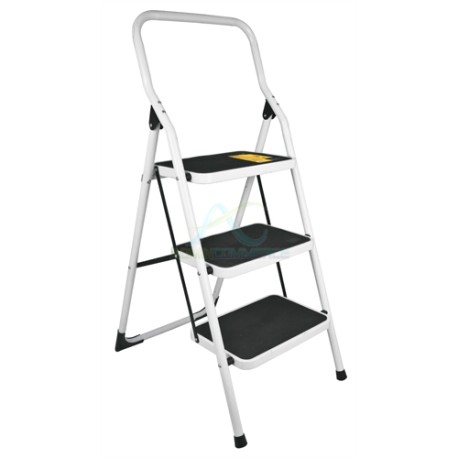 ESCALERA TUBULAR PLEGABLE 3 PELDAÑOS PRETUL