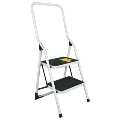 ESCALERA TUBULAR PLEGABLE 2 PELDAÑOS CON BARANDAL PRETUL