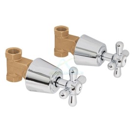 JUEGO 2 LLAVES DE EMPOTRAR ROSCABLES TIPO CRUCETA AQUA