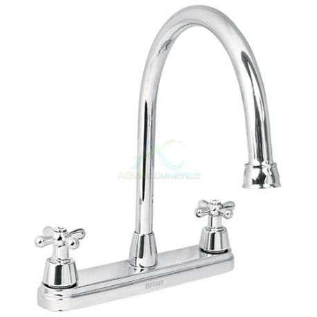 MEZCLADORA FREGADERO MANERALES CRUCETA ACERO INOX. AQUA