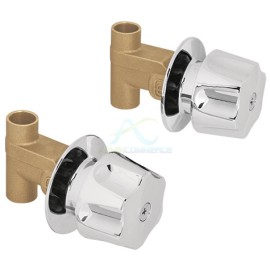 JUEGO 2 LLAVES EMPOTRAR REGADERA SOLDABLES CUBO BASIC
