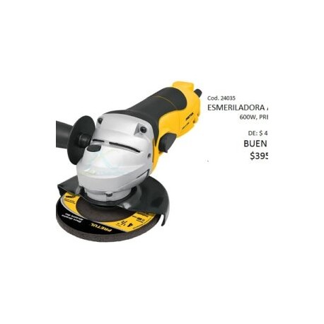 ESMERILADORA ANGULAR 4-1/2″ PROFESIONAL 630 W PRETUL