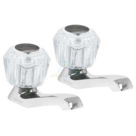 JUEGO 2 LLAVES PARA LAVABO MANERALES DE ACRILICO BASIC