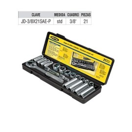 JUEGO DE DADOS CUADRO 3/8″ 21 PZAS STANDARD PRETUL