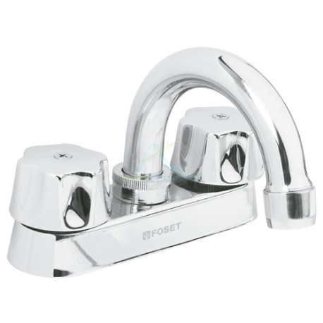 MEZCLADORA LAVABO HEXAGONALES CUELLO CURVO BASIC