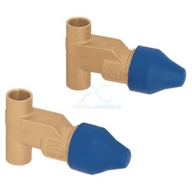 JUEGO 2 LLAVES EMPOTRAR SOLDABLES CERAMICO DE 1/4 VUELTA