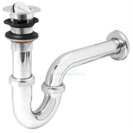 CESPOL DE LATON CROMADO PARA LAVABO TIPO MONEDA