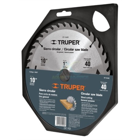 SIERRA CIRCULAR PARA MADERA 10″ 40 DIENTES CENTRO 1″