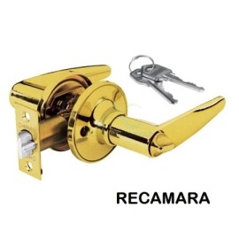 CERRADURA MANIJA LATON BRILLANTE RECAMARA