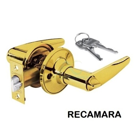 CERRADURA MANIJA LATON BRILLANTE RECAMARA