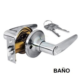CERRADURA MANIJA CROMO MATE BAÑO