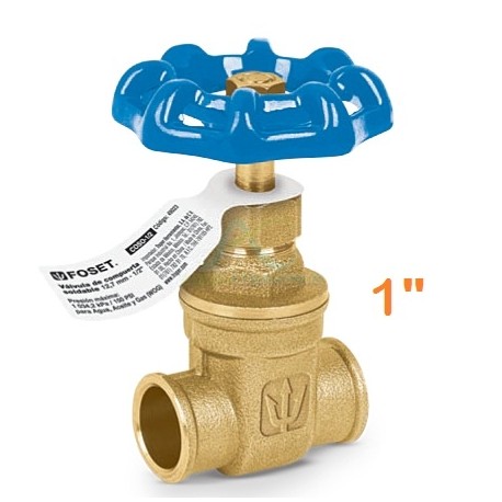 VALVULA DE COMPUERTA DE LATON SOLDABLE DE 1″