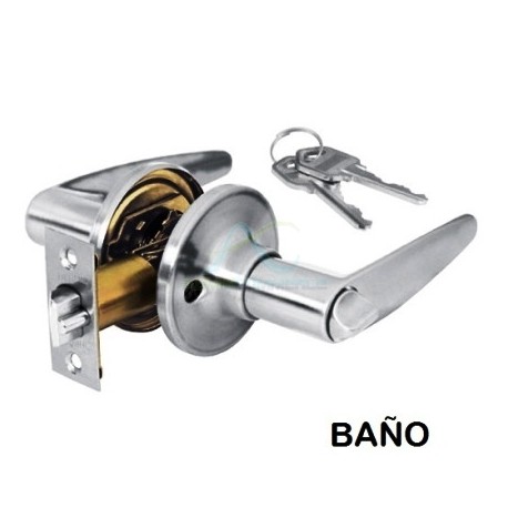CERRADURA MANIJA CROMO MATE BAÑO