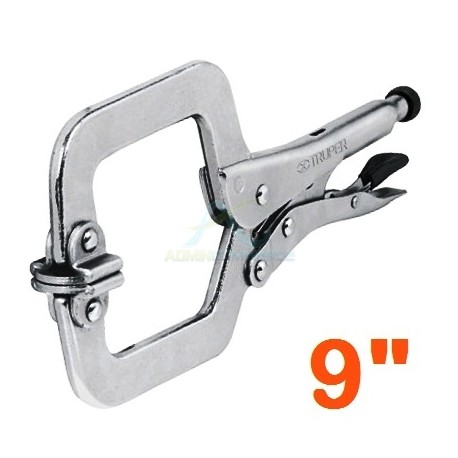 PINZA DE PRESION TIPO “C” DE 9″ CON MORDAZA  AUTOAJUSTABLE