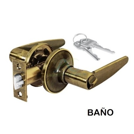 CERRADURA MANIJA LATON ANTIGUO BAÑO