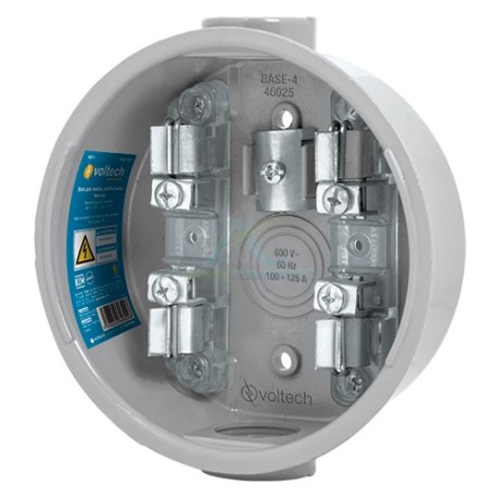 BASE PARA WATTHORIMETRO 4 TERMINALES VOLTECH