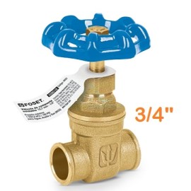 VALVULA DE COMPUERTA DE LATON SOLDABLE DE 3/4″