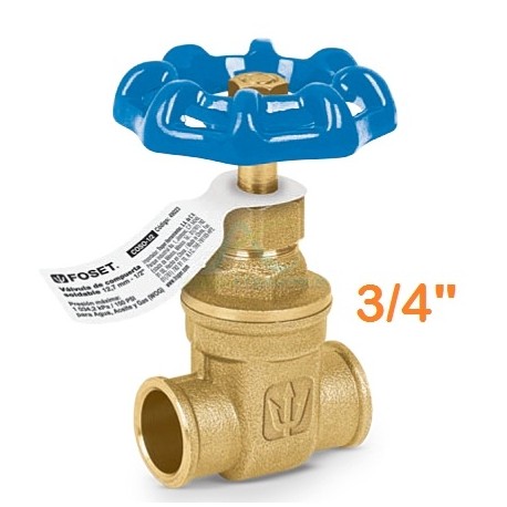 VALVULA DE COMPUERTA DE LATON SOLDABLE DE 3/4″
