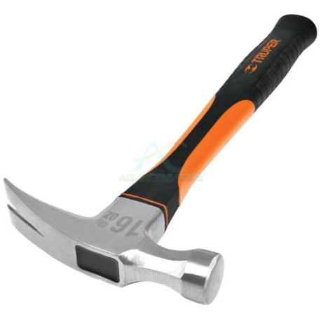 MARTILLO DE UÑA RECTA DE 16OZ MANGO FIBRA DE VIDRIO