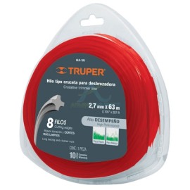 HILO TIPO CRUCETA PARA DESBROZADORA 63 M LARGO  2.7 MM