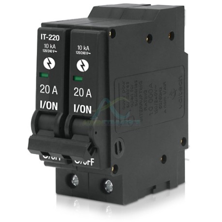 INTERRUPTOR TERMOMAGNETICO 2 POLOS 20 A VOLTECH