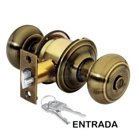 CERRADURA POMO LATON ANTIGUO OVAL ENTRADA