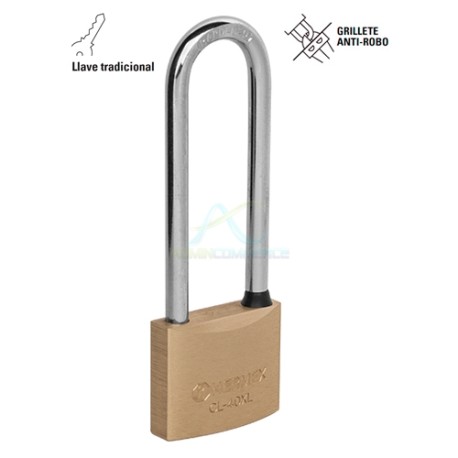 CANDADO DE LATON 40MM GANCHO EXTRA LARGO