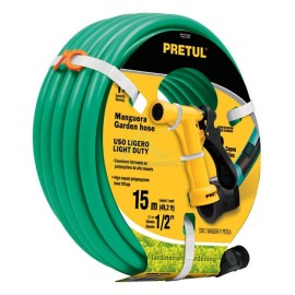 MANGUERA 15M PRETUL CON PISTOLA PLASTICA EN PALLET