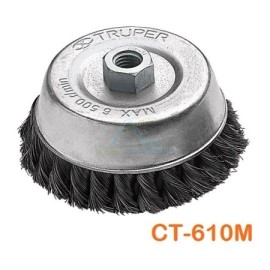 CARDA COPA ALAMBRE TRENZADO FINO 4″ MILIMETRICA P/ESMERIL