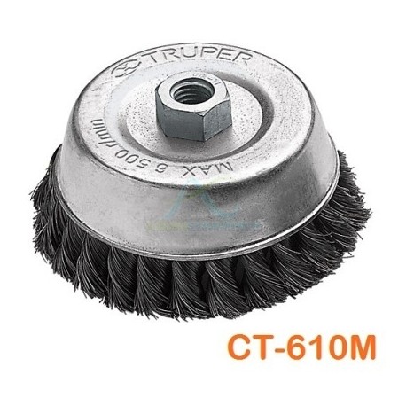 CARDA COPA ALAMBRE TRENZADO FINO 4″ MILIMETRICA P/ESMERIL